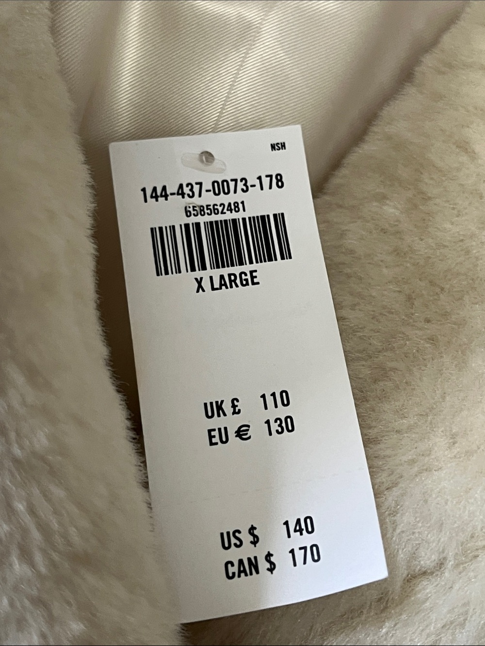 NWT Abercrombie and Fitch white faux fur cropped gold buttons jacket coat - Picture 5 of 6